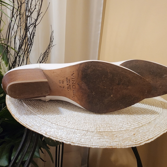 Vince Vero Cuoio Size 7 M white leather Boots .Made In Italy. - Picture 9 of 10